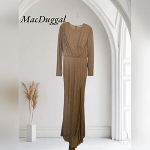 Mac Duggal Gold Evening Gown NWT